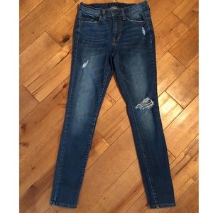 Dark Blue Distressed Women’s Skinny Jeans